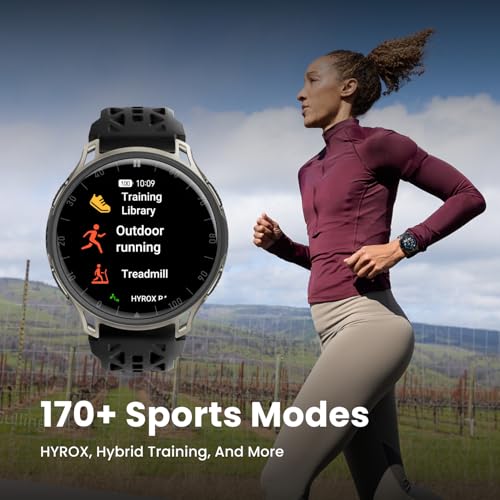 Amazfit Cheetah 2 Pro 48mm GPS Running Smartwatch, 1.32" AMOLED Display, Sapphire Glass, Ti Case, 32GB Storage, 20 Days of Battery, 5 ATM, Flashlight, Offline Maps, 170+ Sports for Android & iPhone