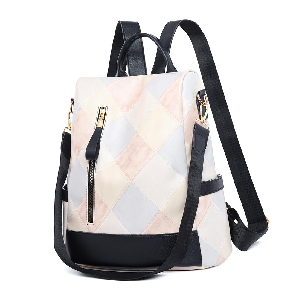 MOCA Womens Girls Backpack Anti-theft Handbag Ladies Shoulder Bag School Bag Stylish Casual Daypacks Lightweight Rucksack for Outdoor Travel School Campus Shopping Bag for women Girl (Pastel Mosaic)