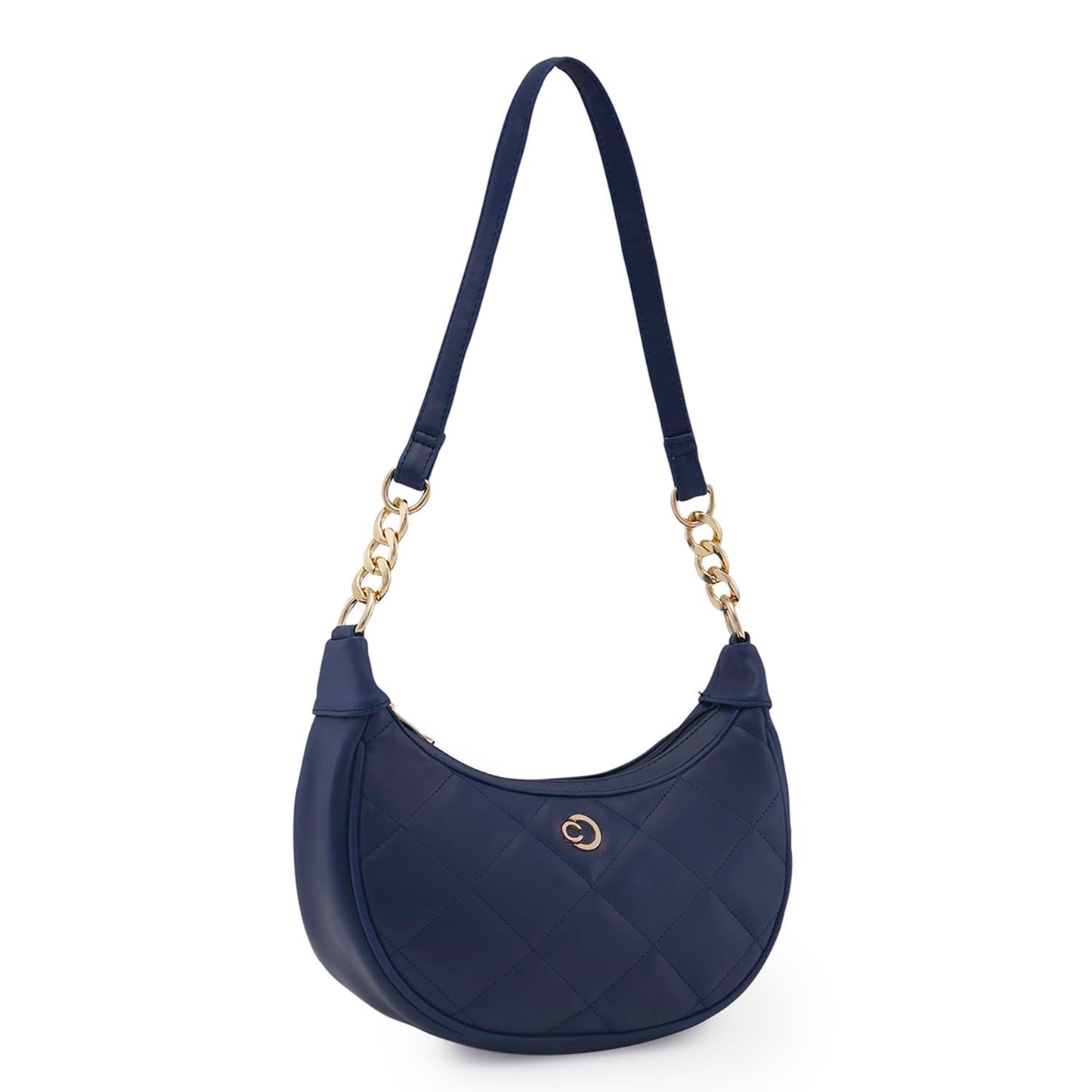 Caprese Charlot Baguette, Navy-Medium | Sleek Handbag for Women with Animal Print | Secure Top Zip | Perfect for Casual & Daily Use