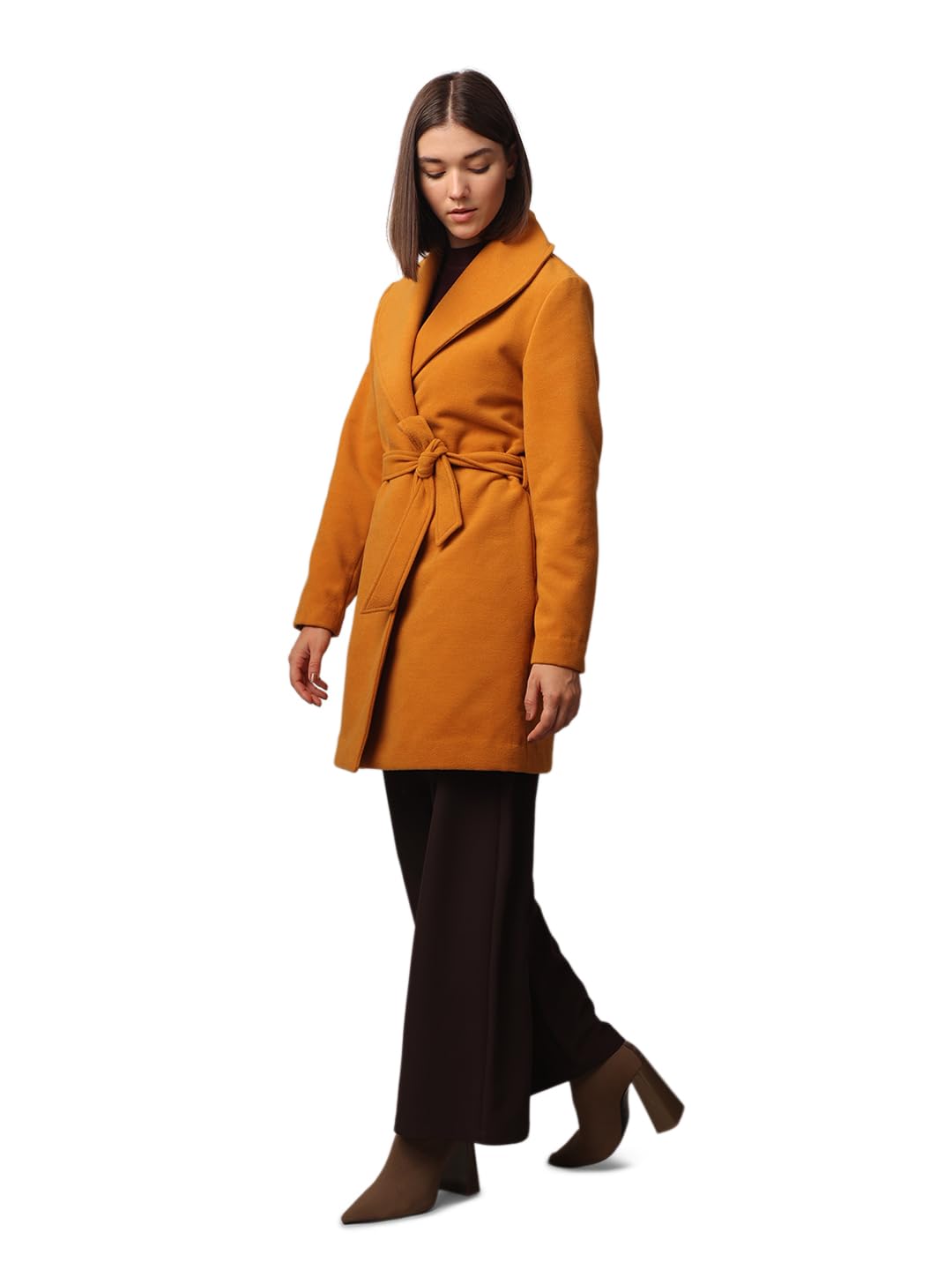 ONLY Women's Loose Fit Yellow Coat