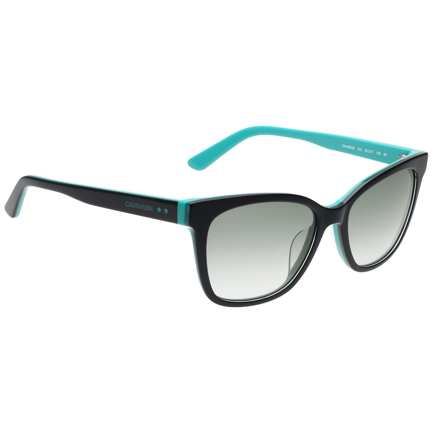 Calvin Klein|Black Full Frame Square Sunglasses|100% UV Protected (Uv 400) Grey Gradient Faded Lens|Women's|Medium|CK 19503 012 55 S