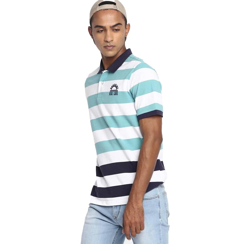 Lee Men's Regular T-Shirt (LMTS001153_Blue M)