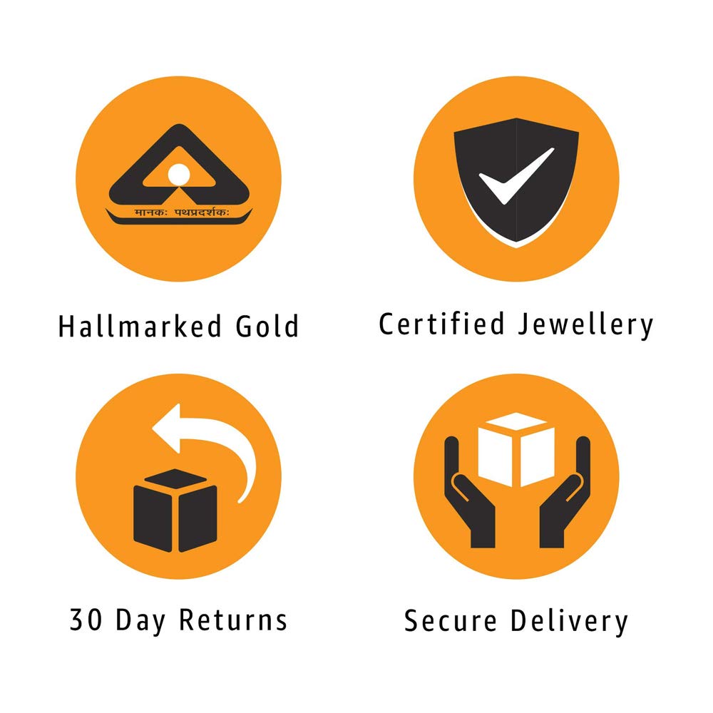 DISHIS 18KT Yellow Gold Diamond Drop Earrings for Women