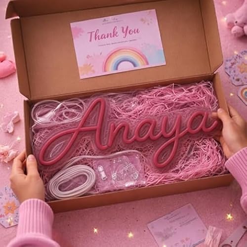 Customize Kids Name Neon LED Light Custom Name Wall Light for Bedroom Playroom Nursery Birthday Party Decor Neon Sign Wall Art Gift for Kids Room