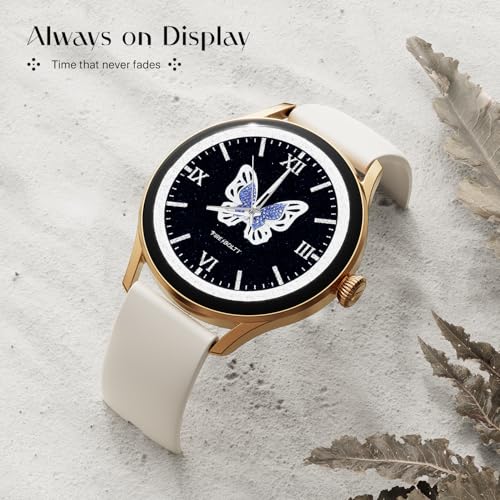 Fire-Boltt Glitz Women Smart Watch with 1.19” AMOLED Display, Bluetooth Calling, Rotating Crown, Always On Display, 1000 Nits Brightness, IP68 Waterproof Pearl White