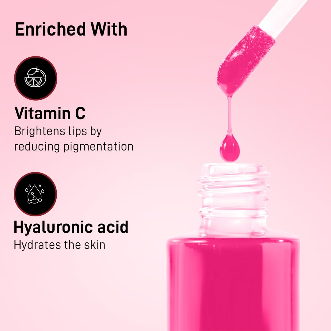 RENEE Tip Tip Water Tint - Pink Splash, Stain for Lip & Cheeks, Long Lasting, Lightweight Soft Tint, Matte Dewy Effect Finish, Natural Flushed Look, Vitamin C & Hyaluronic Acid, 5ml