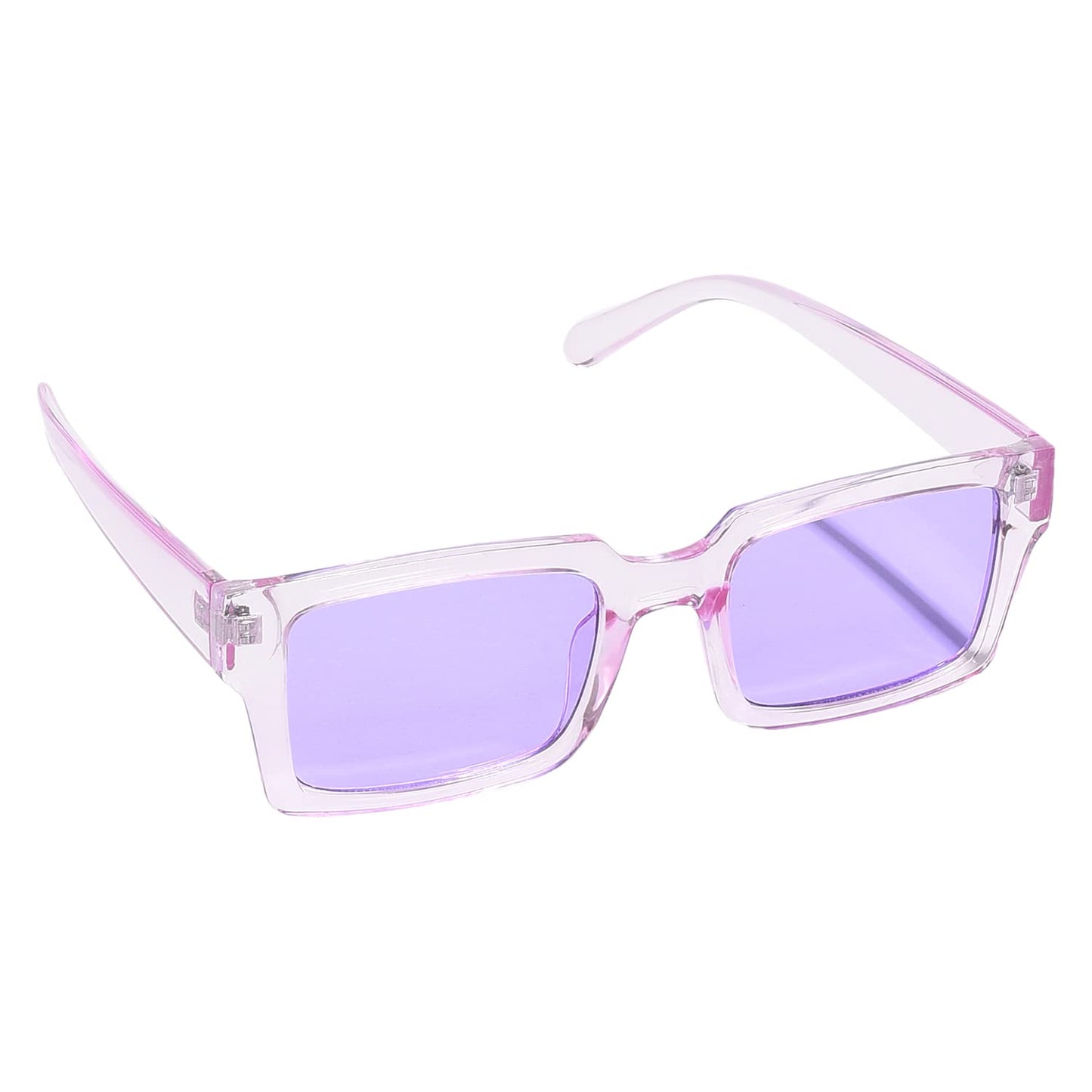 Haute Sauce Lavender Rectangular Sunglasses for Women | Transparent Frame and Lavender Lens | Goggles, Shades, Eyewear, Chasma, Glares | accessories for women | Cool, Funky, Stylish ladies sunnies