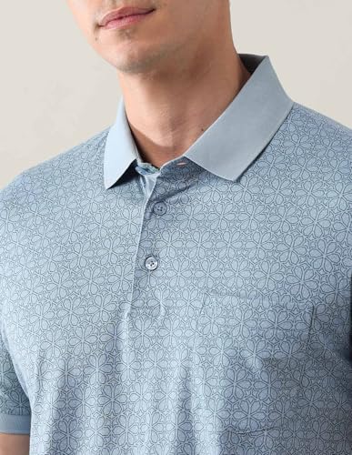 Arrow Men's Geometric Regular Fit Polo Shirt (ARAJTS3829_Grey
