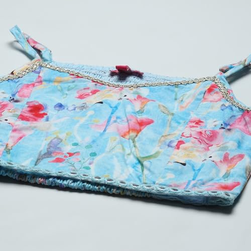 BIBA Girls PRINTED STRAIGHT KID(KWLAVENDER5839_BLUE_5)