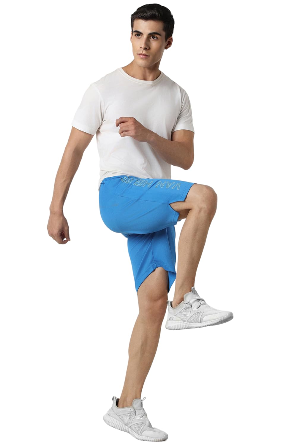 Van Heusen Men's Bermuda Shorts (VFLOAATFE37169_Blue_M