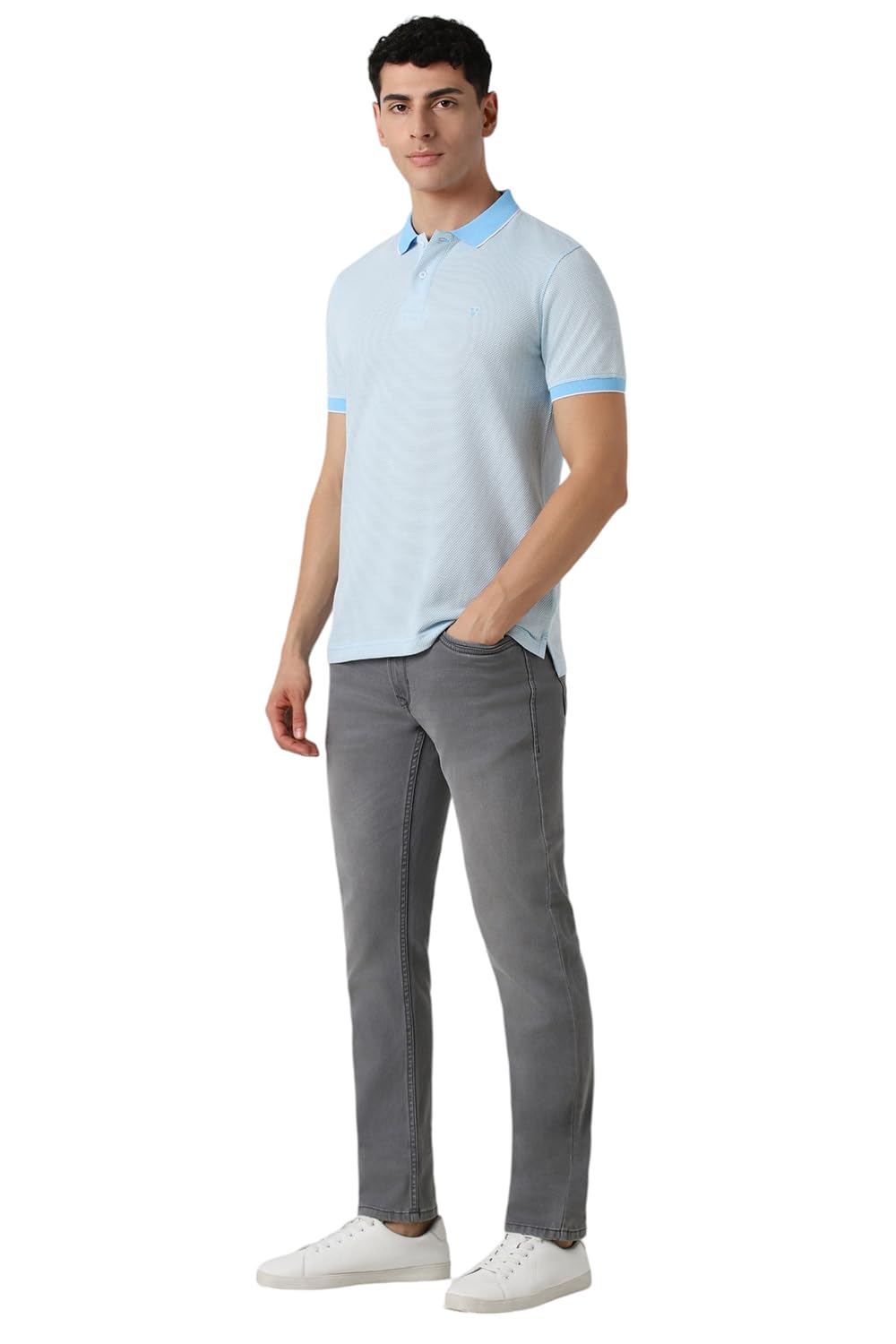Van Heusen Men's Regular Fit T-Shirt (VSKPURGPN94136_Aqua XL)