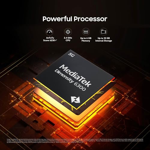 Samsung Galaxy M06 5G Mobile (Blazing Black, 4GB RAM, 64GB Storage) | MediaTek Dimensity 6300 | AnTuTu 623K+ | 12 5G Bands | 25W Fast Charging | 4 Gen OS Upgrades | 50MP Camera | Without Charger