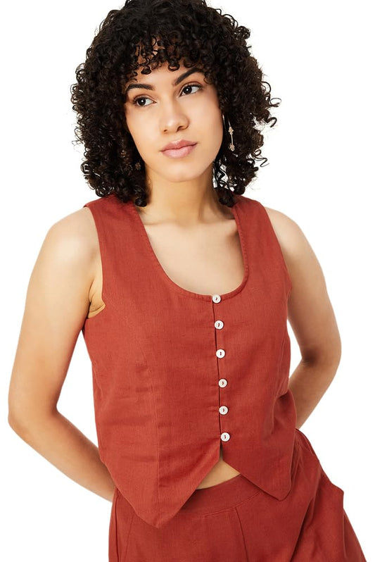 Max Women's Regular Fit Top (NM43009RUST_Rust
