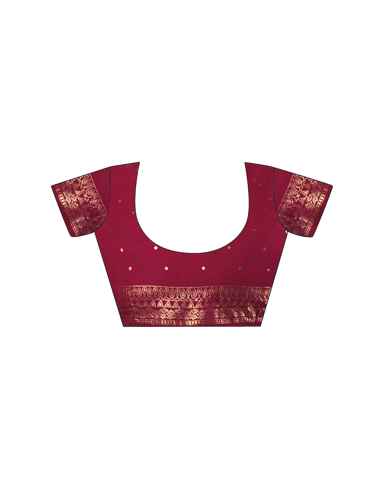 SAMAH Women's Georgette Foil Printed Lace Work Saree with Unstitched Blouse Piece (4402S3153N_Rani Pink)