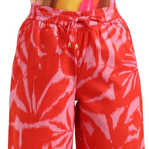 United Colors of Benetton Straight Fit High Rise Printed Trousers (Size : 32) - 26P4WVNBT327I901 Orange