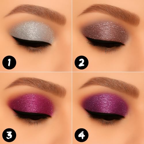 Profusion Cosmetics Amethyst Gems 5 Shade Glitter Eyeshadow Palette, Multicolour (Amethyst Gems)