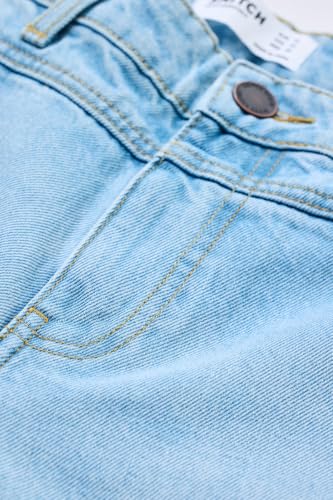 SNITCH Men Jeans | Relaxed Fit Mid Rise Solid Pattern | 100% Cotton Woven Fabric with Button Closure & Five Pockets | Durable & Comfortable Casual Wear |Light Blue