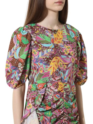 ONLY Women Printed Cotton Above Knee Multicolor Bodycon Dress
