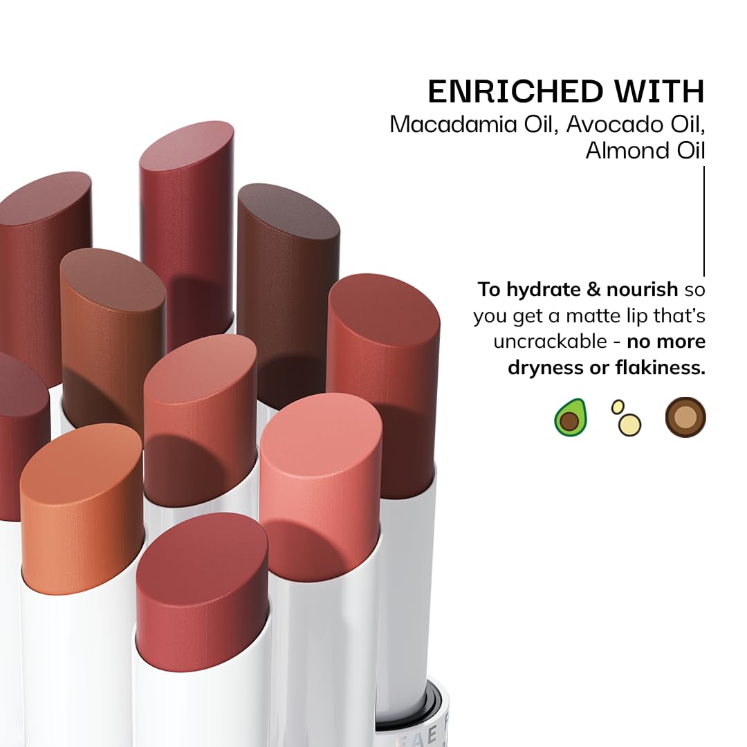 FAE Beauty Modern Matte Lipstick | Comfortable Cushion Matte Formula | One Stroke Application | Longwear | Richly Pigmented (Shade Awkward)