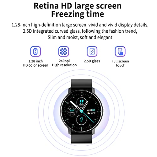 Smart Watch for Motorola Edge (2022) - Fitness Tracker Watches for Men Women, IP67 Waterproof HD Touch Screen Smartwatch for Android/iOS Phones, 24 Sports, Activity Tracker - Black