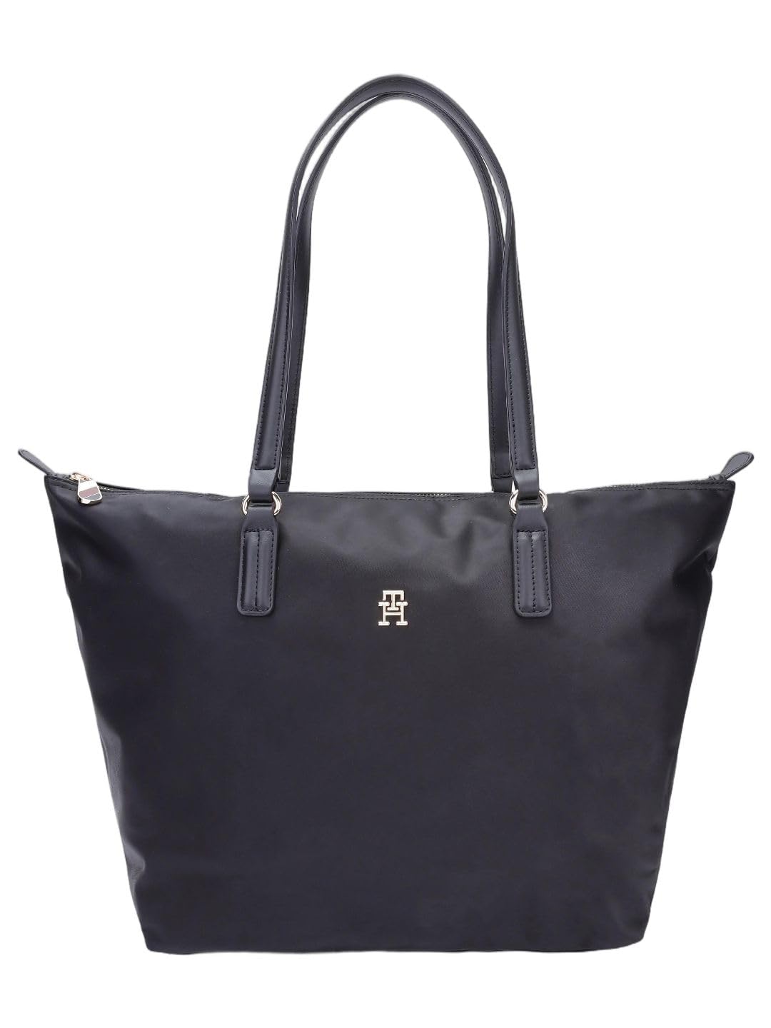 Tommy Hilfiger Solid Black Nylon Tote Bag