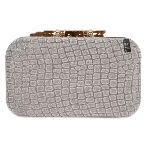 PARATO Eye-Catching Party Clutch (Dark Silver)