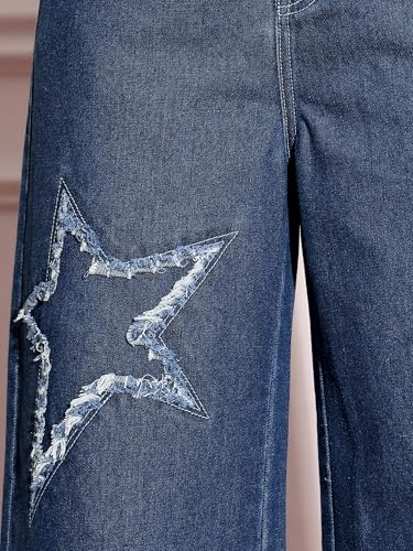 Miss Chase Women's High Rise Mildly-Distressed Regular-Length Stretchable Denim Wide-Leg Jeans (MCSS18DEN02-19-390-28, Seafoam Blue, 28)
