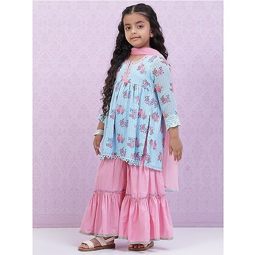 BIBA GIRL PRINTED RELAXED KID(KW4760_BLUE_11)