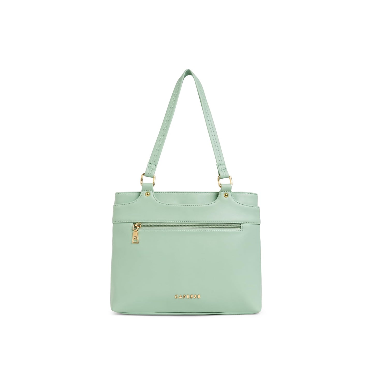 Caprese Jessica Tote Medium Green Bag for Women|Stylish, Durable, Multi-Compartment Design for Work, Travel, Shopping |Comfortable Straps Shoulder Bag, Ideal for Laptop & Essentials