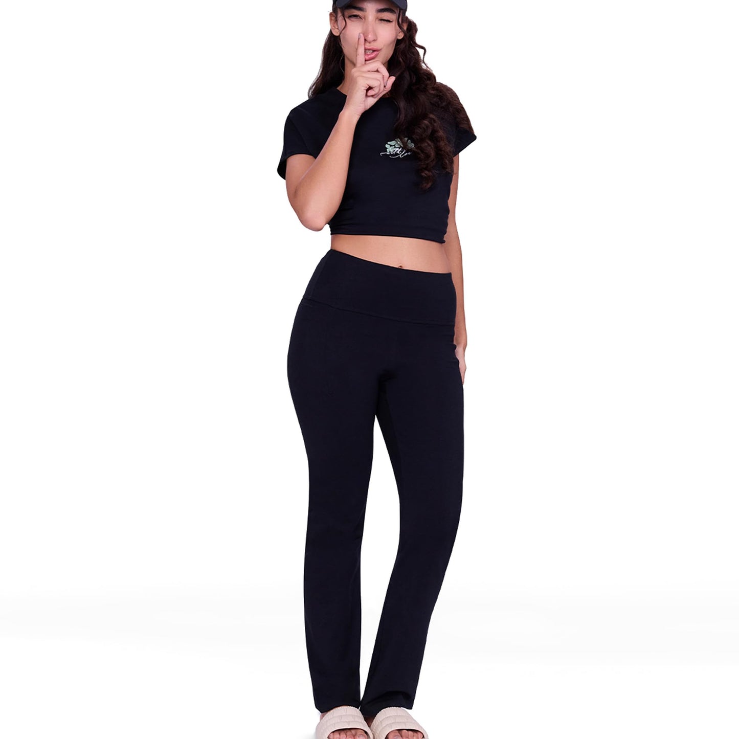 Enamor All Day Bootcut Pants – High-Waist, Wide-Leg Comfort with Functional Pockets - E408