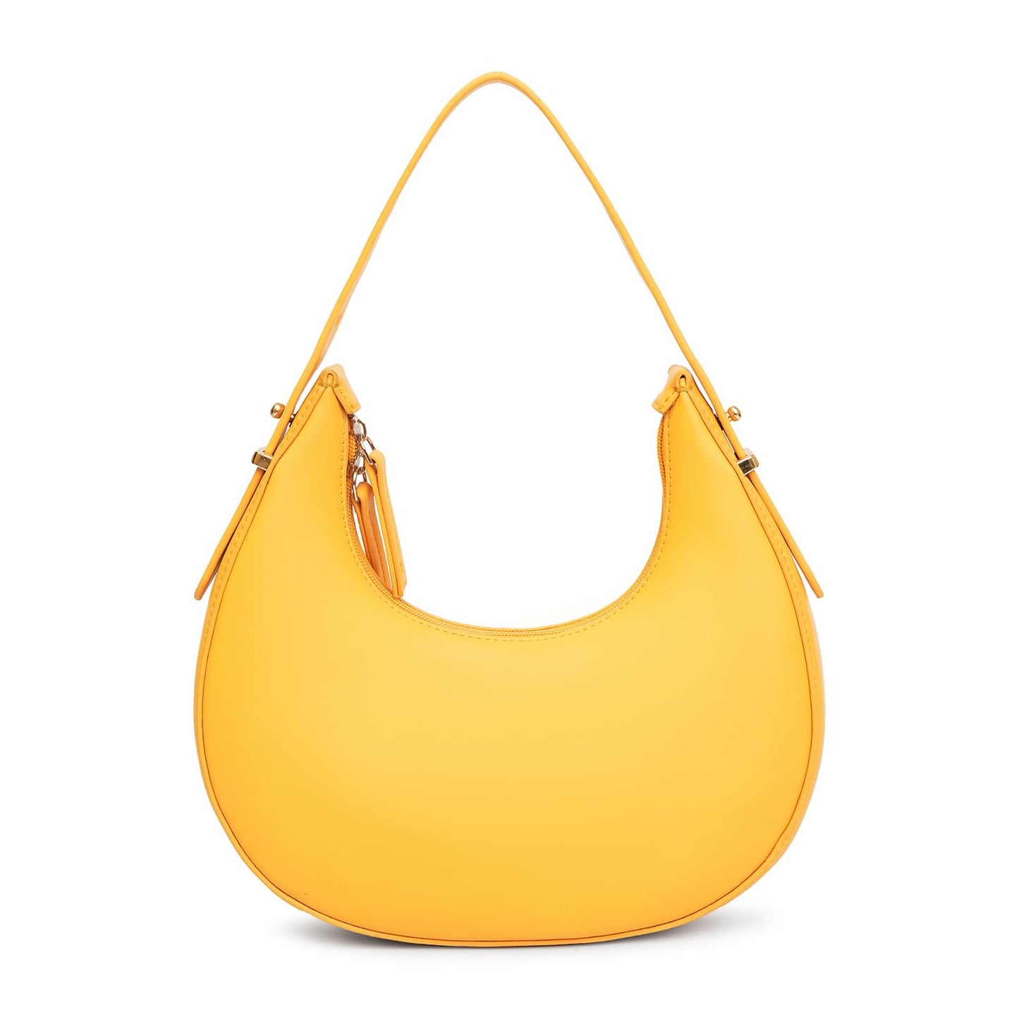 KLEIO Vegan Leather Half Moon Handbag for Women (Mustard)