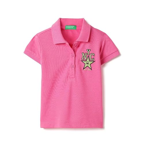 United Colors of Benetton Girl's Regular Fit Polo Shirt (25A3ECOM75PLI_PG7
