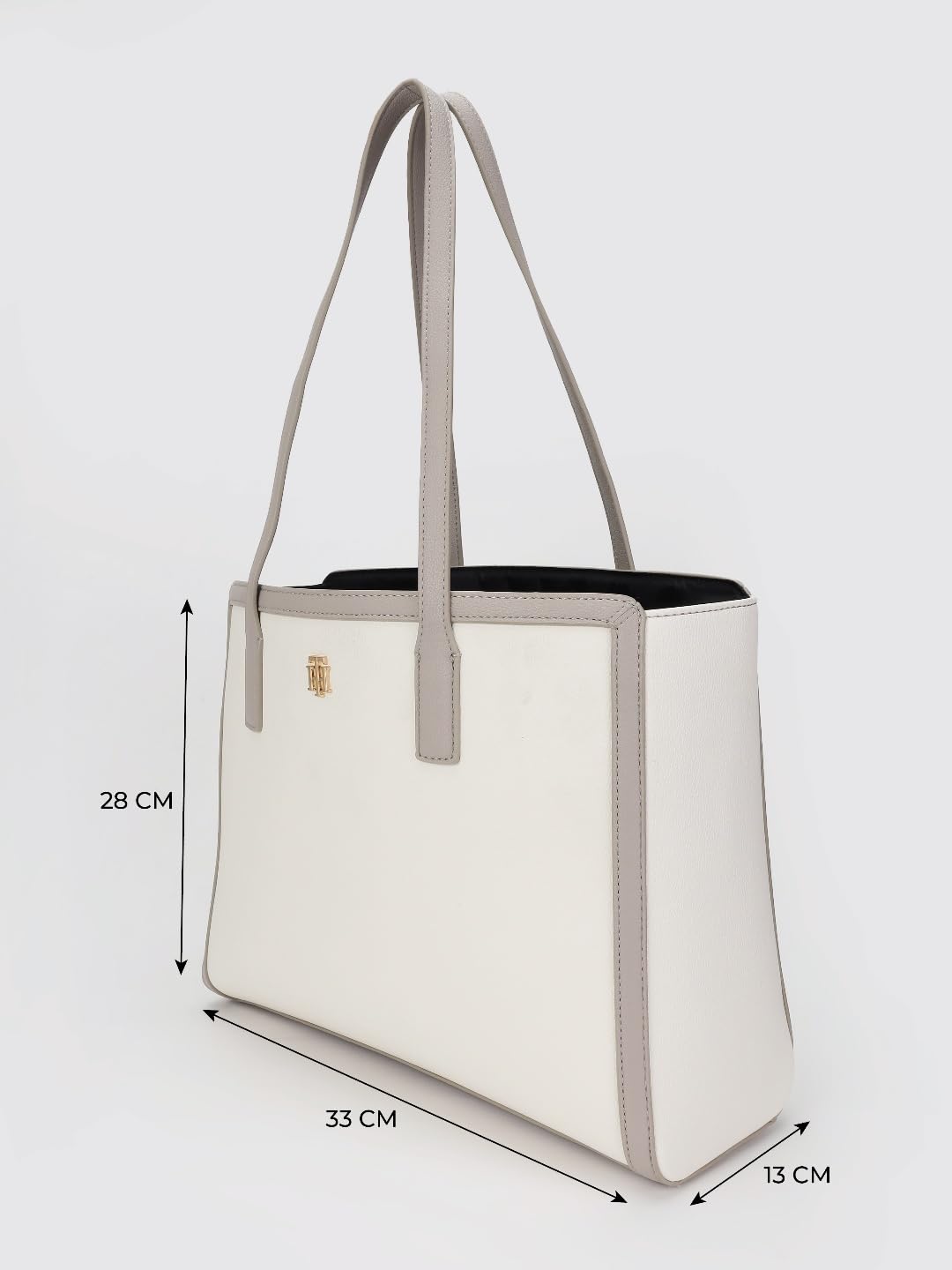 Tommy Hilfiger Solid Brown Pu Tote Bag