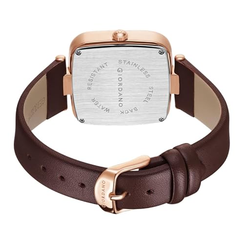 Giordano Square Dial Watch for Women with Leather Strap and Premium Quartz moevment