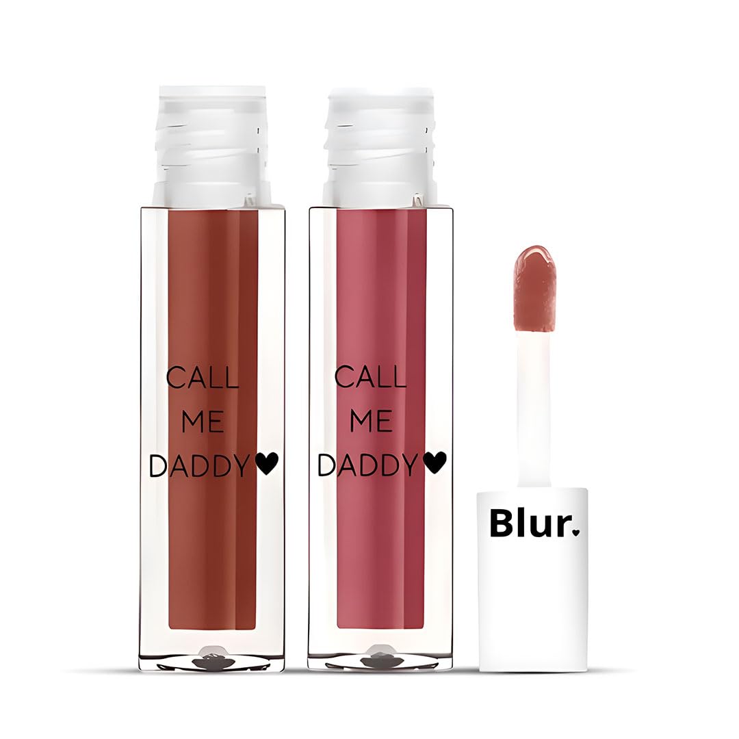 Blur India Mini Call Me Daddy Liquid Lipstick Combo Pack of 2 – Deep Brown & Deep Pink | High Pigment Matte Lipsticks (2.5ml Each)