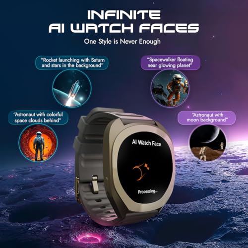 Fastrack Cosmix 1.32" AMOLED Display Metal Case Smart Watch with Heart Rate Monitor,AI Watchface & Chat,Push Button Interactions,BT Calling,IP68 Water Resistant Upto 5 Days Battery Life -Copper Clay