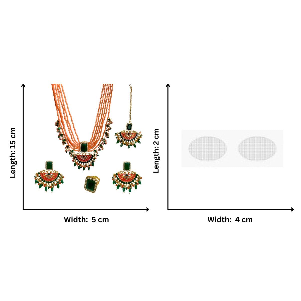 ACCESSHER Meenakari Choker Set with Chandbali Earrings, Maang Tikka & Finger Ring with a Pair of Transparent Earring & Maangtikka Supporter Patch | For Women & Girls