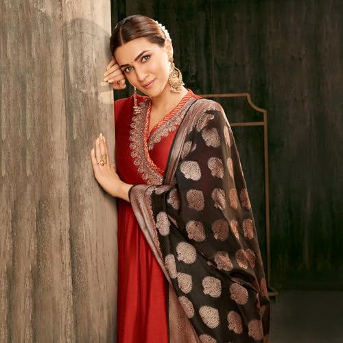 Biba Women's Polyester Blend Kurta Set (SKDASRTFES10130AW25RUST_Blue Rust