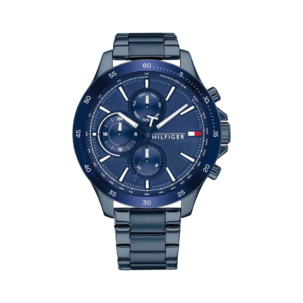 Tommy Hilfiger Brand Mens Navy Dial Metallic Multi-Function Watch (WNCTH1791720, Not assigned, Not assigned)