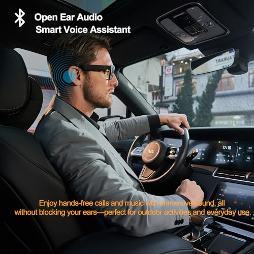 OhO Smart Glasses,256G Camera&Bluetooth Sunglasses with Open Ear Speaker Headset Headphone,Indoor&Outdoor Sports,Polarized UV Protection,for Men Women