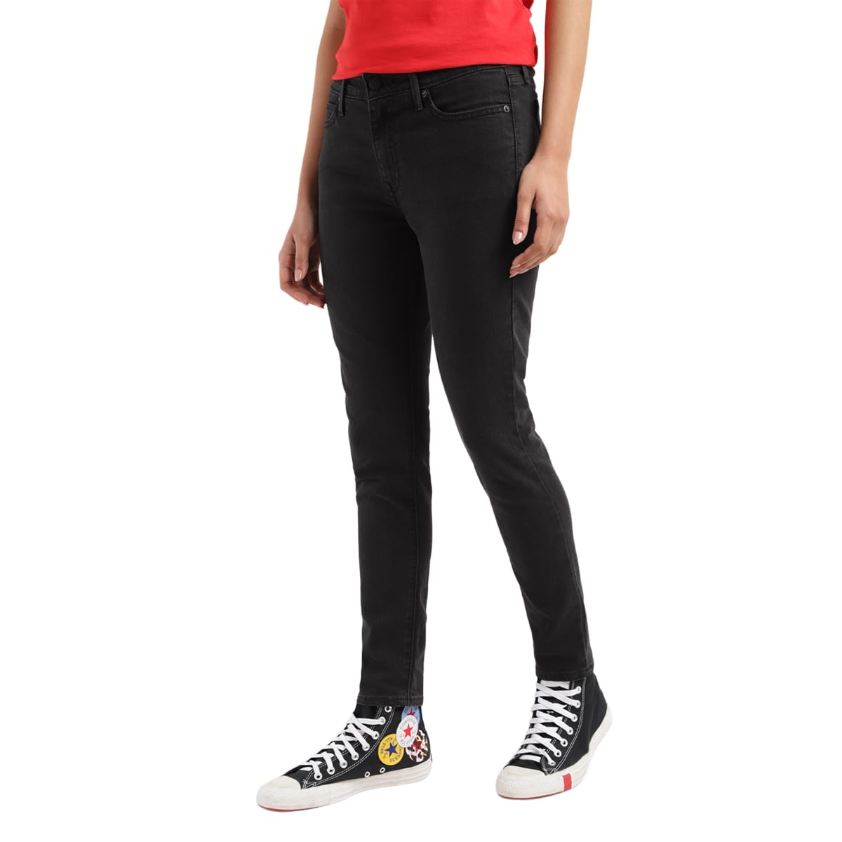 Levi's Women's 711 Skinny Fit Mid-Rise Stretchable Jeans Black
