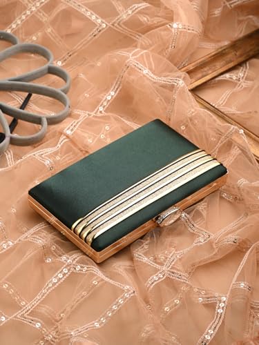 TOOBA Green Handicraft Beautiful Bling Box Clutch Bag for Wedding, Gift Family & Friends