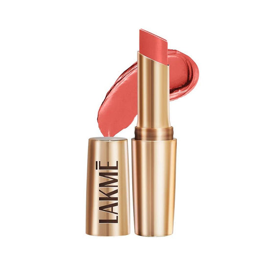 LAKMÉ Powerplay Priming Matte Lipstick, Smooth Matte Finish, Lightweight Lipstick, Smudgeproof, Lasts 16hrs, Hydrates Lips, Coral Date, 3.6g
