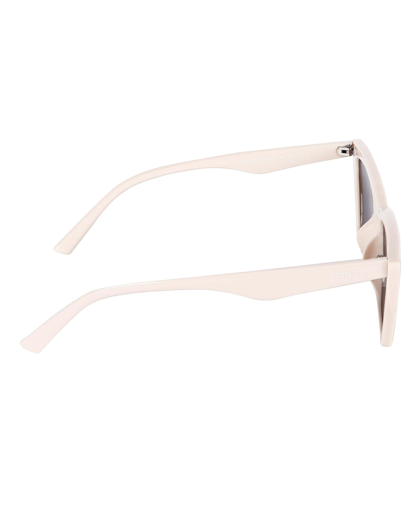 Royaltail Cat Eye Shape Sunglasses Cream Frame & Black Square Glass Unisex 100% UV Protected | For Men & Women | For Protection, Safety, Party, Styling