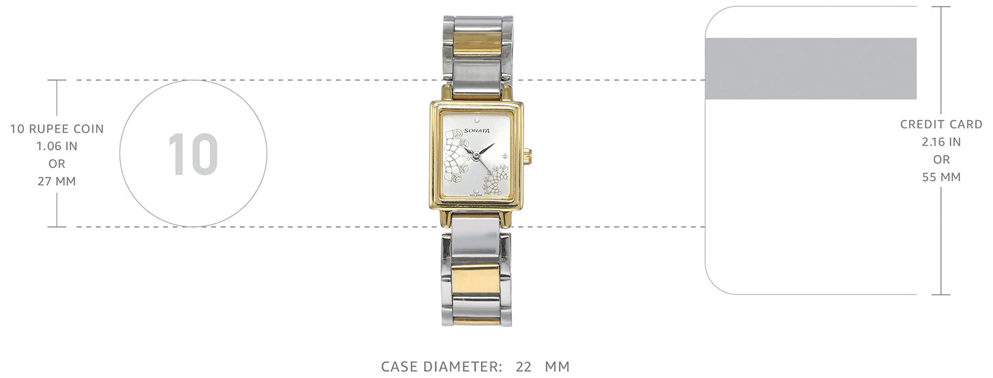 Sonata Quartz Analog Silver Dial Stainless Steel Strap Watch for Women-NS8080BM01