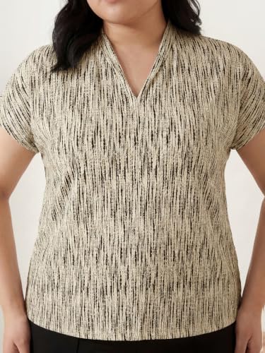 Max Women Printed Top (Beige_4XL)
