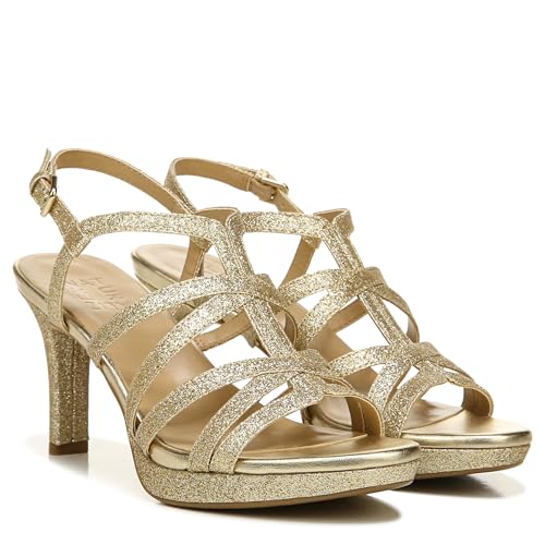 Naturalizer Women's, Baylor Dress Sandal, Gold Glitter, 11 Wide