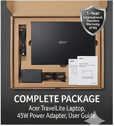Acer TravelLite Thin Laptop AMD Ryzen 5 7430U (6-Core) |8GB RAM, 512GB SSD | 14" Full HD Anti-Glare Display |Privacy Shutter| Windows 11| MS Office | Metal Body | 1.34Kg | Black | 1 Year Warranty
