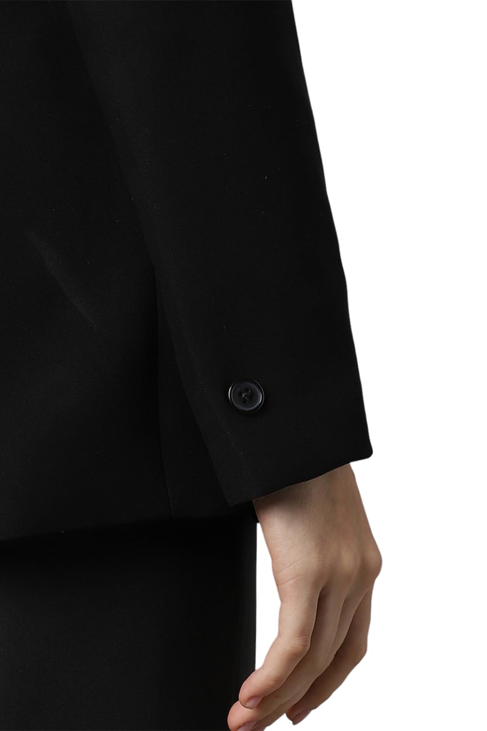 Allen Solly Women's A-Line Coat (AHBZCRGF505210_Black, Single Breasted