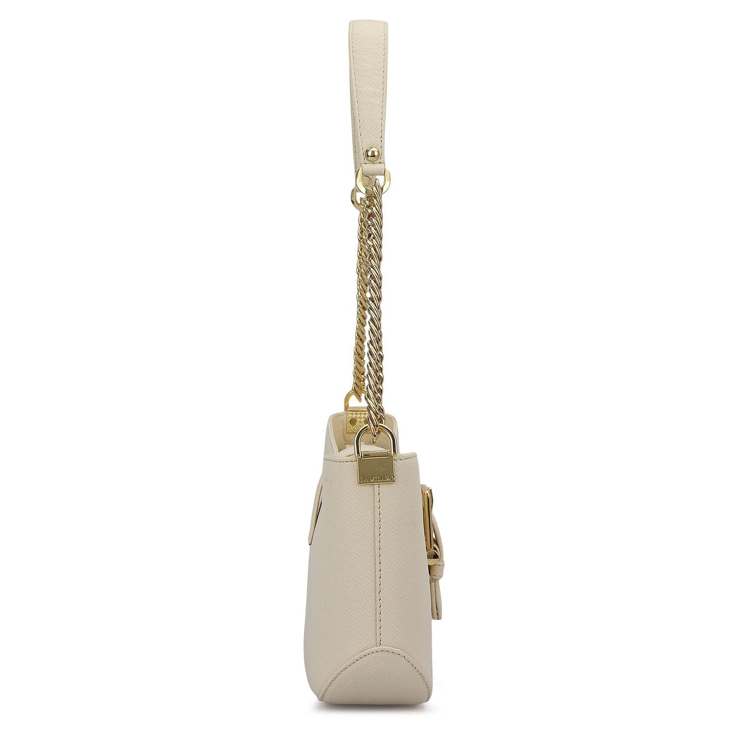Da Milano Genuine Leather Small Shoulder Bag for Women | White Handbag with Multiple Compartments & Secure Closure